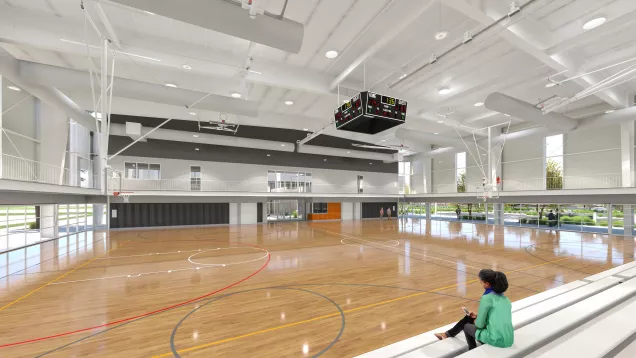 Michelle and Barack Obama Sports Complex basketball court rendering